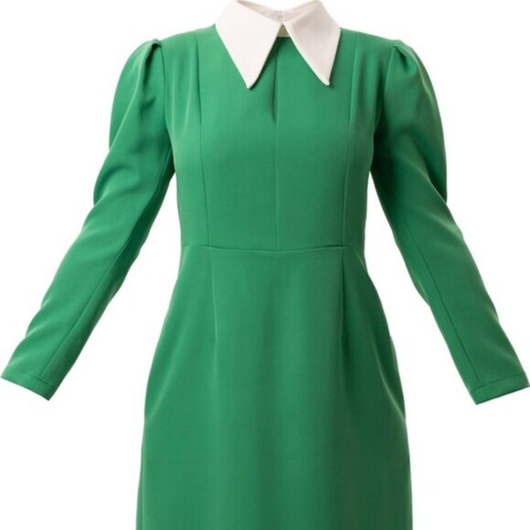 💚 Julia Allert Green Formal Midi Dress – Size XS (NWT) 💚 - Picture 2 of 14